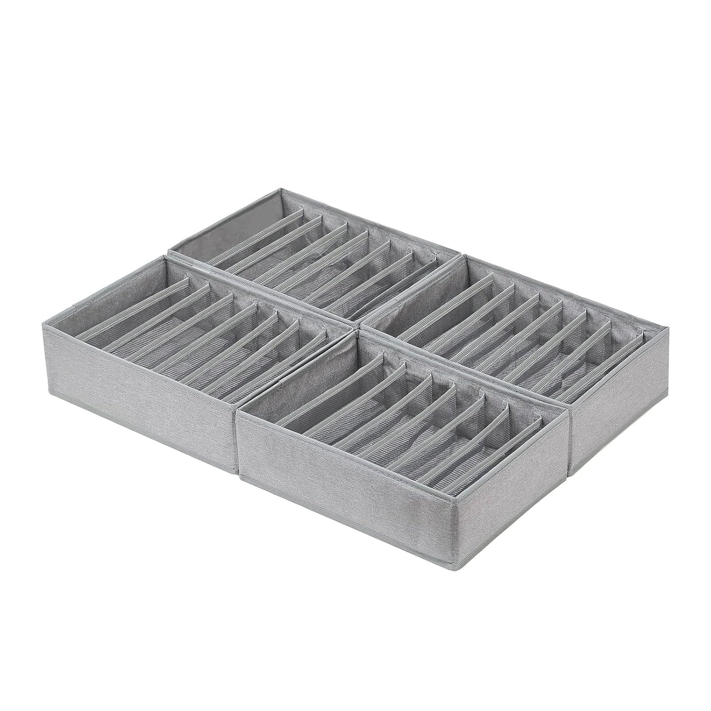 4 Pack Drawer Organizers for Clothing, 8 Grids Foldable Closet Organizers and Storage Bins for Bedroom, Dresser Organizer Boxes for Thin T-shirts, Tank Tops, Camisoles, Tights, Leggings