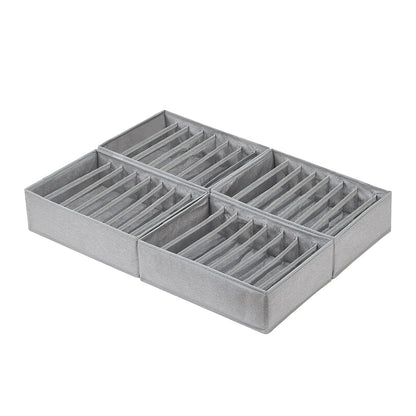 4 Pack Drawer Organizers for Clothing, 8 Grids Foldable Closet Organizers and Storage Bins for Bedroom, Dresser Organizer Boxes for Thin T-shirts, Tank Tops, Camisoles, Tights, Leggings