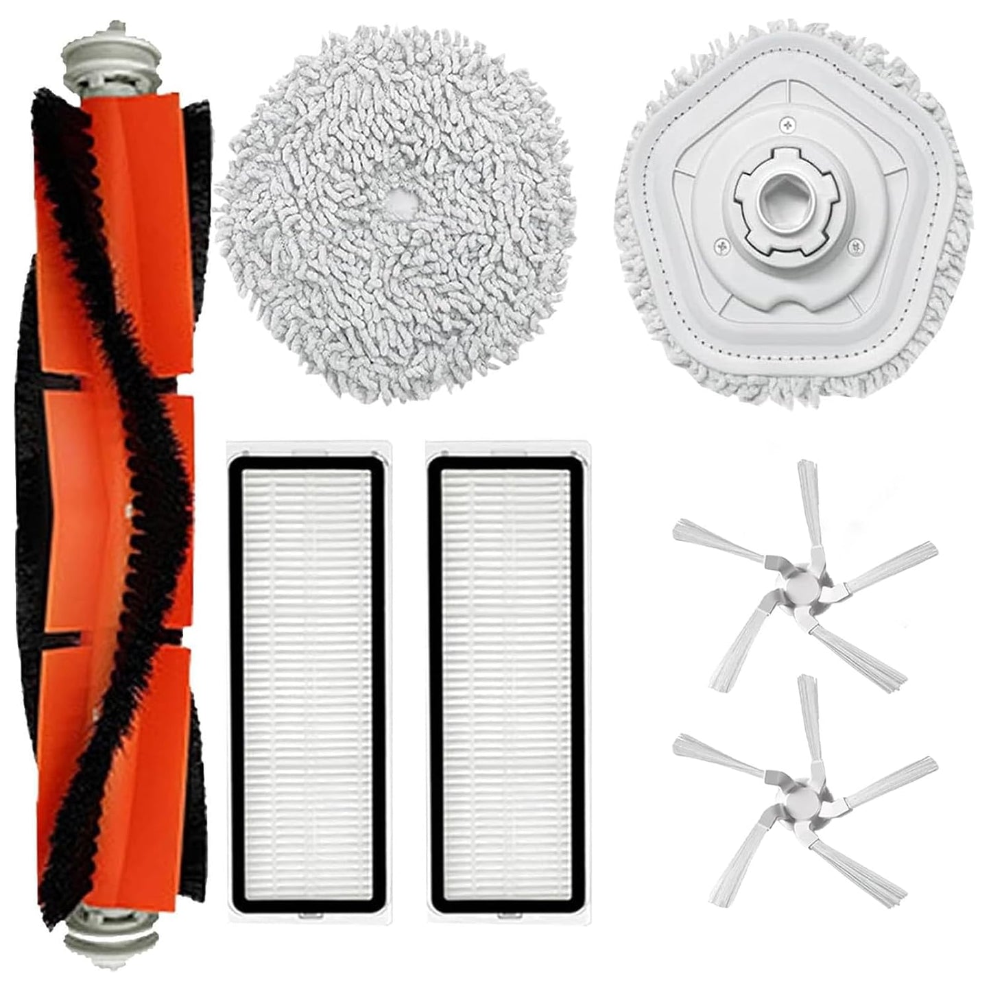 Replacement Accessories kit For Dreametech W10 Pro/W10 Robot Vacuum | Parts include: 1 Main brush 2 Side brush 2 Filter 2 Mop mat with stand