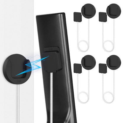 8.5Ft 4 Pcs Magnetic Remote Control Holder, Stretchy Remote Control Tether Wall Mount with Leash and Strong Double N52 Magnets for TV/AC/Light/Fan, Home & RV Organizer Supply