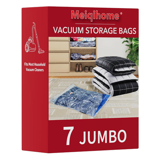 Vacuum Storage Bags, Space Saver Sealer Bags,Vacuu... (7 Count | Clear)