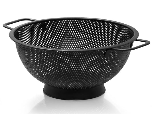 Black Colander for Kitchen, 3QT, Stainless Steel P... (Black | Stainless Steel)