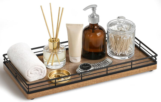 Bathroom Vanity Tray for Countertop, 12" x 6" Acac... (Acacia | Acacia Wood)