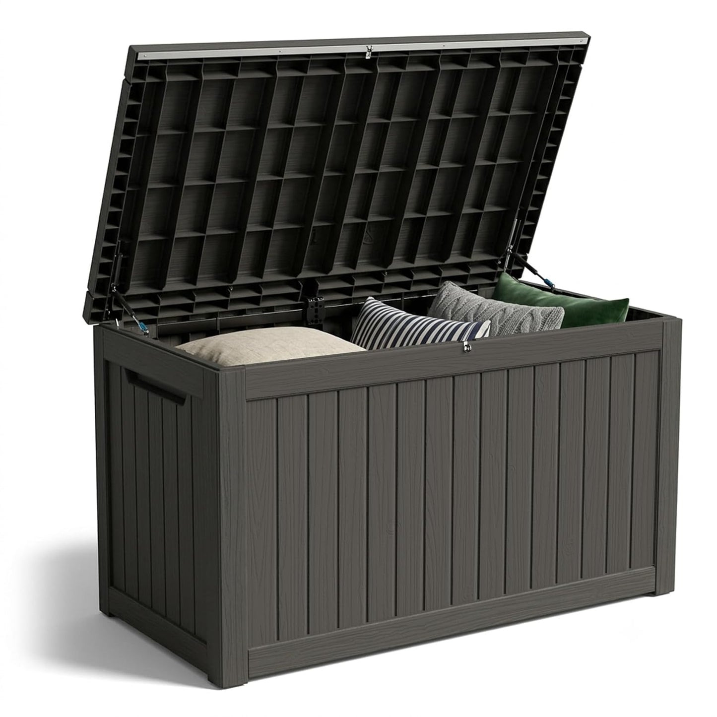 Outdoor Storage Box, 270 Gallon Waterproof Deck Box [Upgraded 3.0], Super-Sized Gas-Spring Resin Trunk for Large Seat Pillows, Heavy-Duty Lockable Backyard Storage Sofa, Garden Lawn, Black