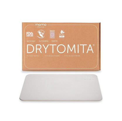 Momo Lifestyle Stone Bath Mat – Quick Dry Diatomaceous Earth Bath Mat, Non Slip Bathroom Shower Mat, Ultra Absorbent Diatomite Bath Stone, Linen Grey, 23.6 x 15.4”