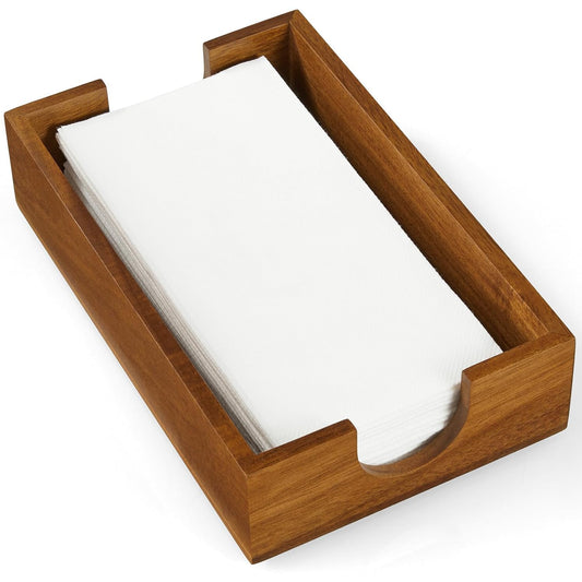 Napkin Holder for Bathroom, Acacia Wooden Guest Towel Holder Tray for Bathroom, Disposable Paper Hand Towel Holder for Bathroom Accessories, Dinner Napkin Holder for Kitchen Table Party