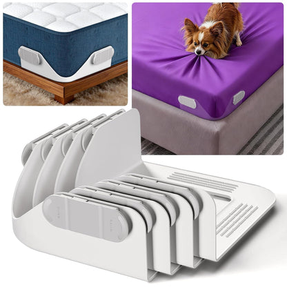 Bed Sheet Holders for Corners:Non-Stretch Fitted Sheet Grippers | Fitted Sheet Grippers for Deep Pockets- No-Lift for Dorm & RV Beds, Keep Sheets Tight on Memory Foam & Twin-King
