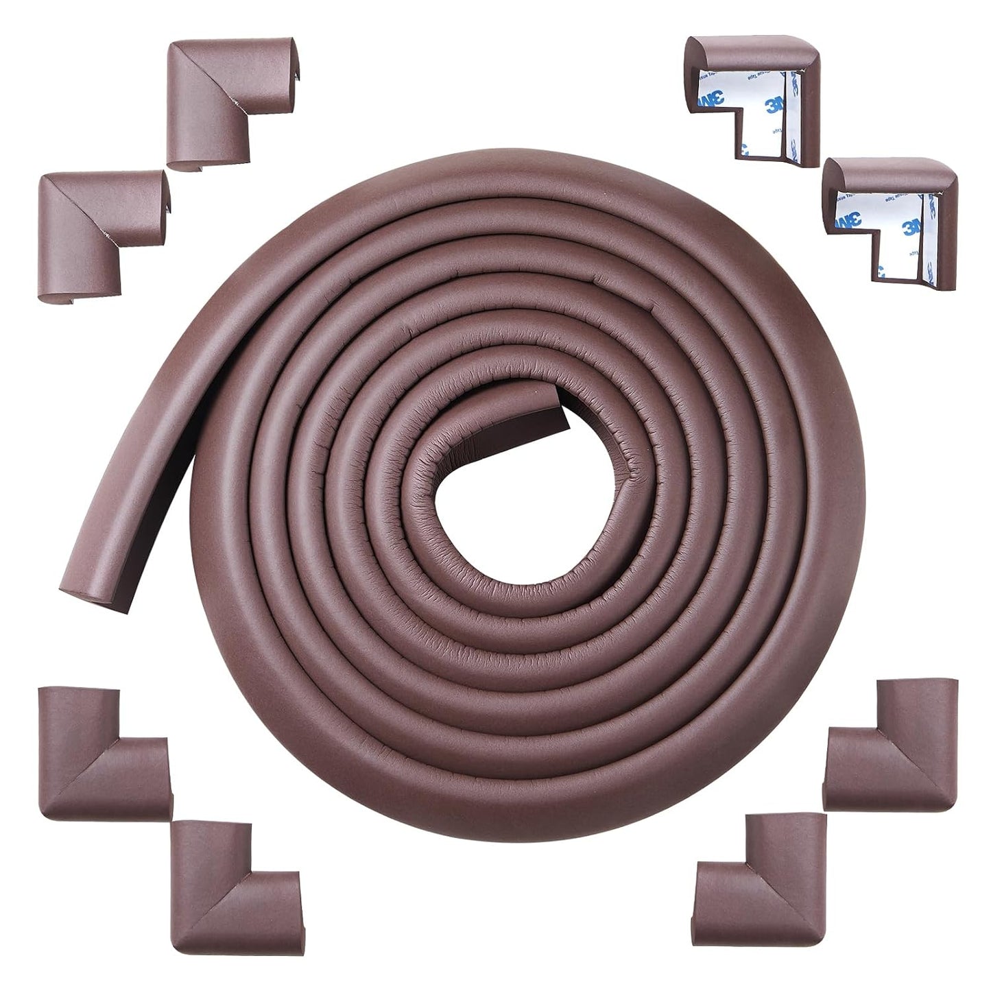 Foam Corner Protector for The Fireplace Hearths Edge and Corner Guard, with Retardant Materials Foam Safety Bumpers Baby Proofing (Coffee)