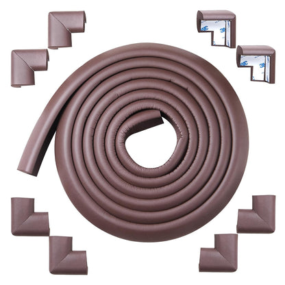 Foam Corner Protector for The Fireplace Hearths Edge and Corner Guard, with Retardant Materials Foam Safety Bumpers Baby Proofing (Coffee)