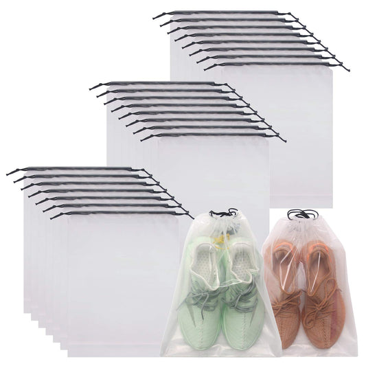 Set of 24 Transparent Shoe Bags for Travel Large C... (24 Count | Clear 24pvc)