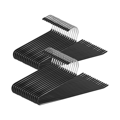 Open Ended Pants Hangers,30-Pack Clothes Hangers Space Saving, Non-Slip Black Metal Hangers, Space Saving Design for Jeans,Slacks,Scarf (Black)