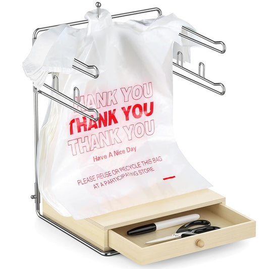 Plastic Grocery Bag Holder,Plastic Bag Organizer w... (Natural | Metal, Wood)