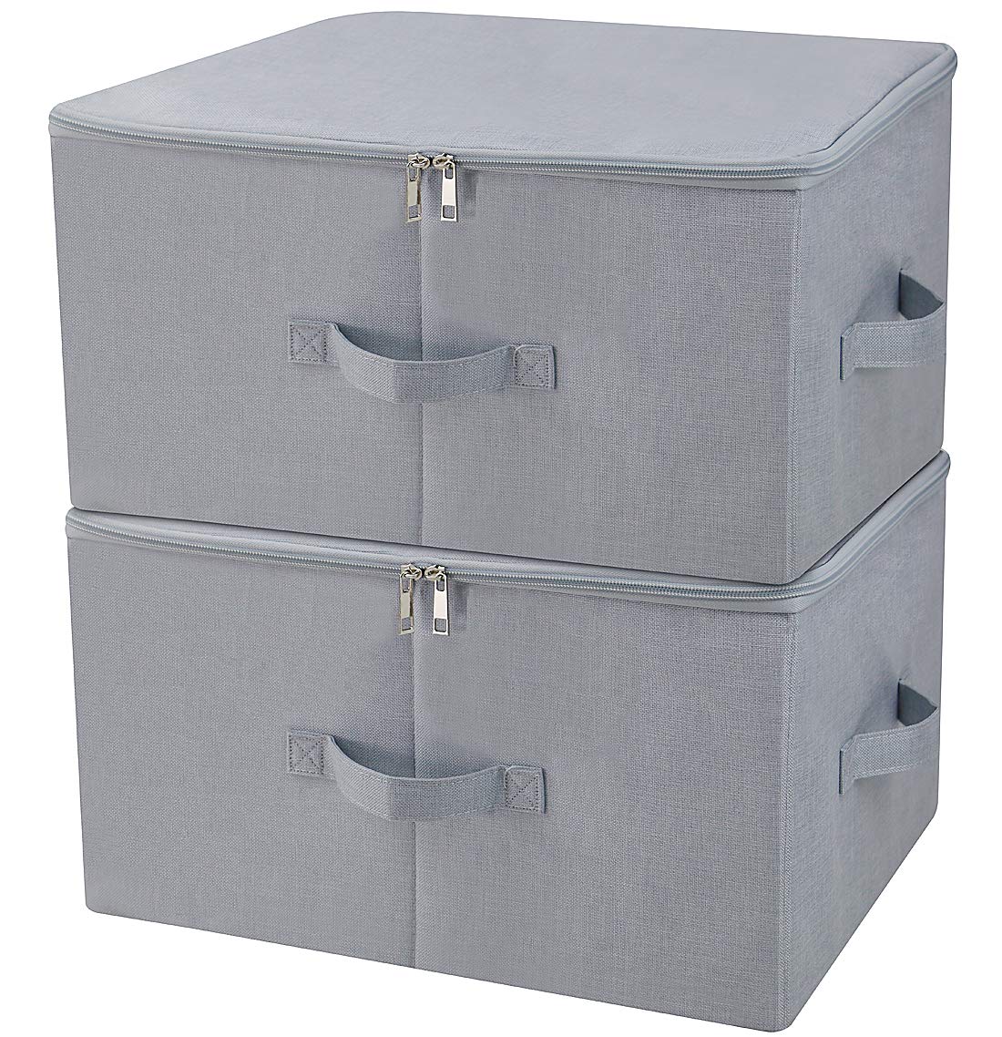17.6 X 13.6 X 9.7",Folding Closet Clothes Storage Boxes with Zip Lid, 2 PCS | 17.6"x 13.6"x 9.7", drawer Cubes, Breathable Fabric & foldable Design Organizer Bins for Clothing Toy Dolls, Blankets