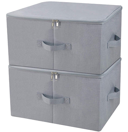 17.6 X 13.6 X 9.7",Folding Closet Clothes Storage Boxes with Zip Lid, 2 PCS | 17.6"x 13.6"x 9.7", drawer Cubes, Breathable Fabric & foldable Design Organizer Bins for Clothing Toy Dolls, Blankets