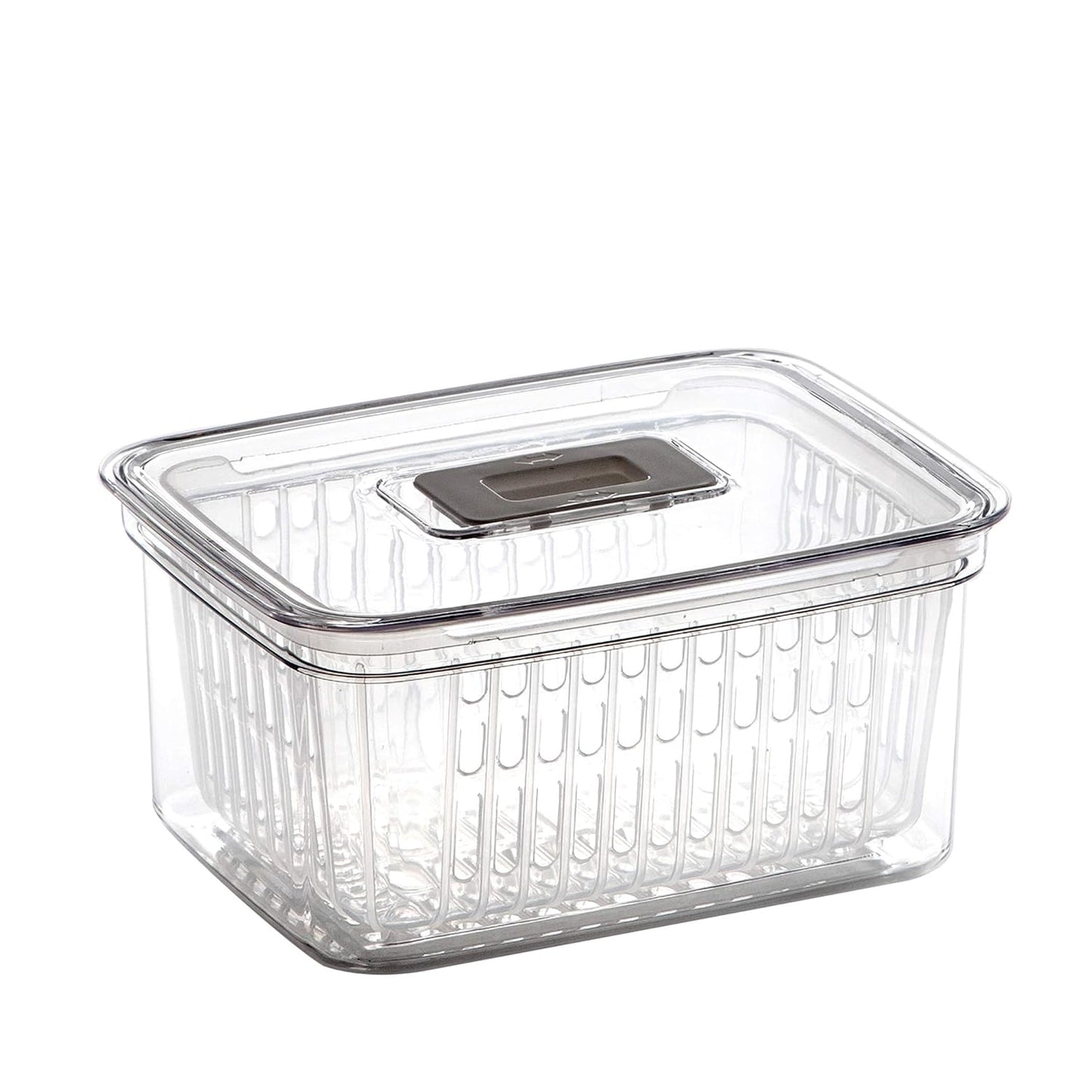 BINO | Produce Saver - 6.8 Cup/1.6L | Fridge Storage Containers for Fruits and Vegetables | Adjustable Air Vent, Removable Basket | BPA-Free Fridge Organizers
