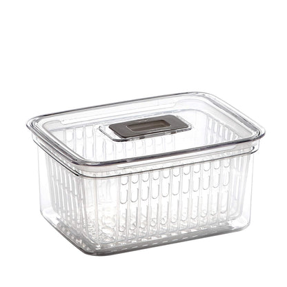 BINO | Produce Saver - 6.8 Cup/1.6L | Fridge Storage Containers for Fruits and Vegetables | Adjustable Air Vent, Removable Basket | BPA-Free Fridge Organizers
