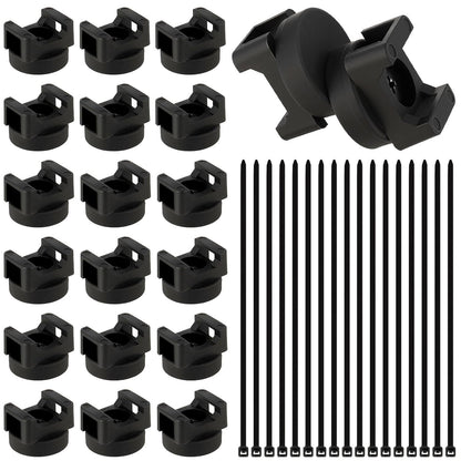 Magnetic Cable Clips Zip Tie Mount Base | 20 Pcs 20mm Magnetic Wire Cable Holders with 100 Pcs Heavy Duty Zip, Multipurpose Cable Ties Management Base for Wire