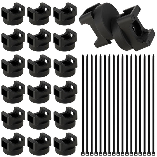 Magnetic Cable Clips Zip Tie Mount Base | 20 Pcs 20mm Magnetic Wire Cable Holders with 100 Pcs Heavy Duty Zip, Multipurpose Cable Ties Management Base for Wire