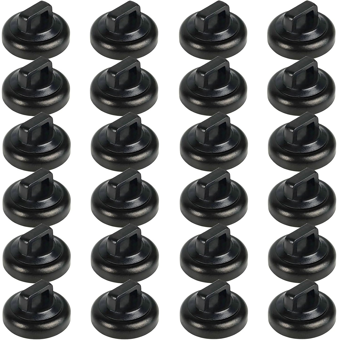 Magnet Zip Tie Mount Magnetic Zip Ties Mount Clips Base Holder Strong Multipurpose Wire Cable Holder Mount Wire Clips Management for Home Office Marine Electrical Wiring (Black, 24 Piece)