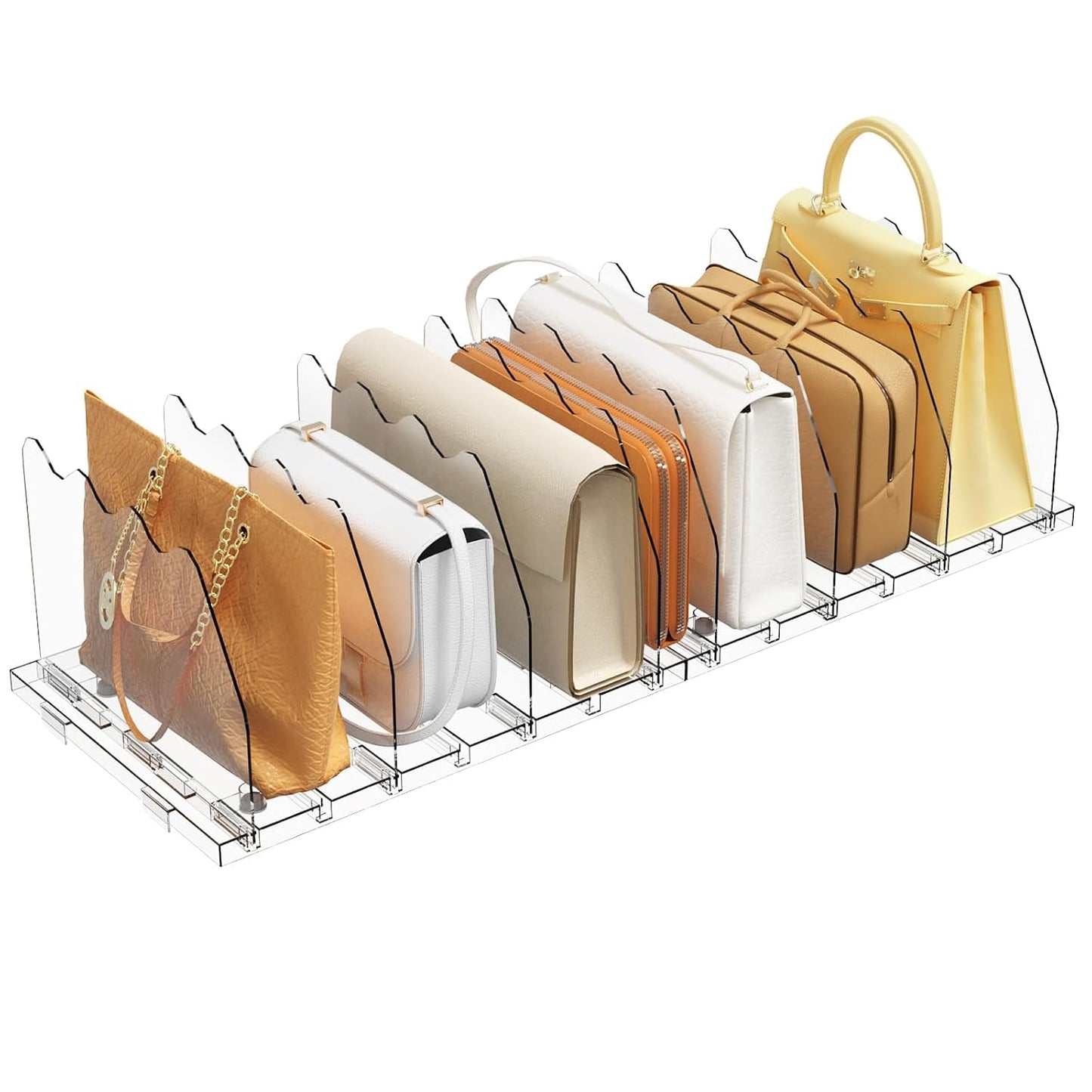 Adjustable Shelf Divider for Closet, Clear Purse O... (Clear | Acrylic)
