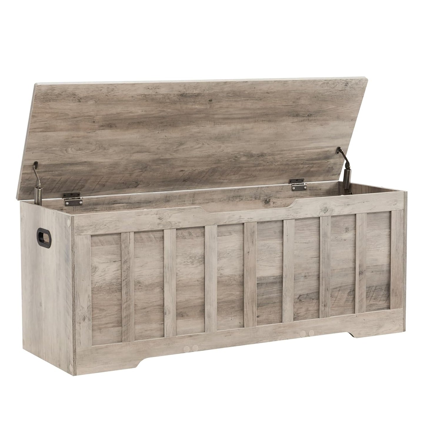 47.2“Storage Chest Extra Large,Wooden Storage Bench(Greige) | Storage trunk with 2 Safety Hinges,47.2x15.7x19.1Inch,Shoe bench,Storage Bench for Bedroom,Living Room,Entryway,Easy Assembly