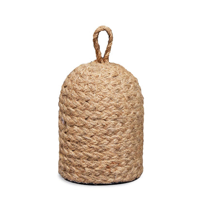 PEMAR Handwoven Jute Door Stopper with Handle – Weighted Door Stop for Indoor Use, Floor-Friendly Felt Base, Warm Handcrafted Home Accent (5.2 lb)