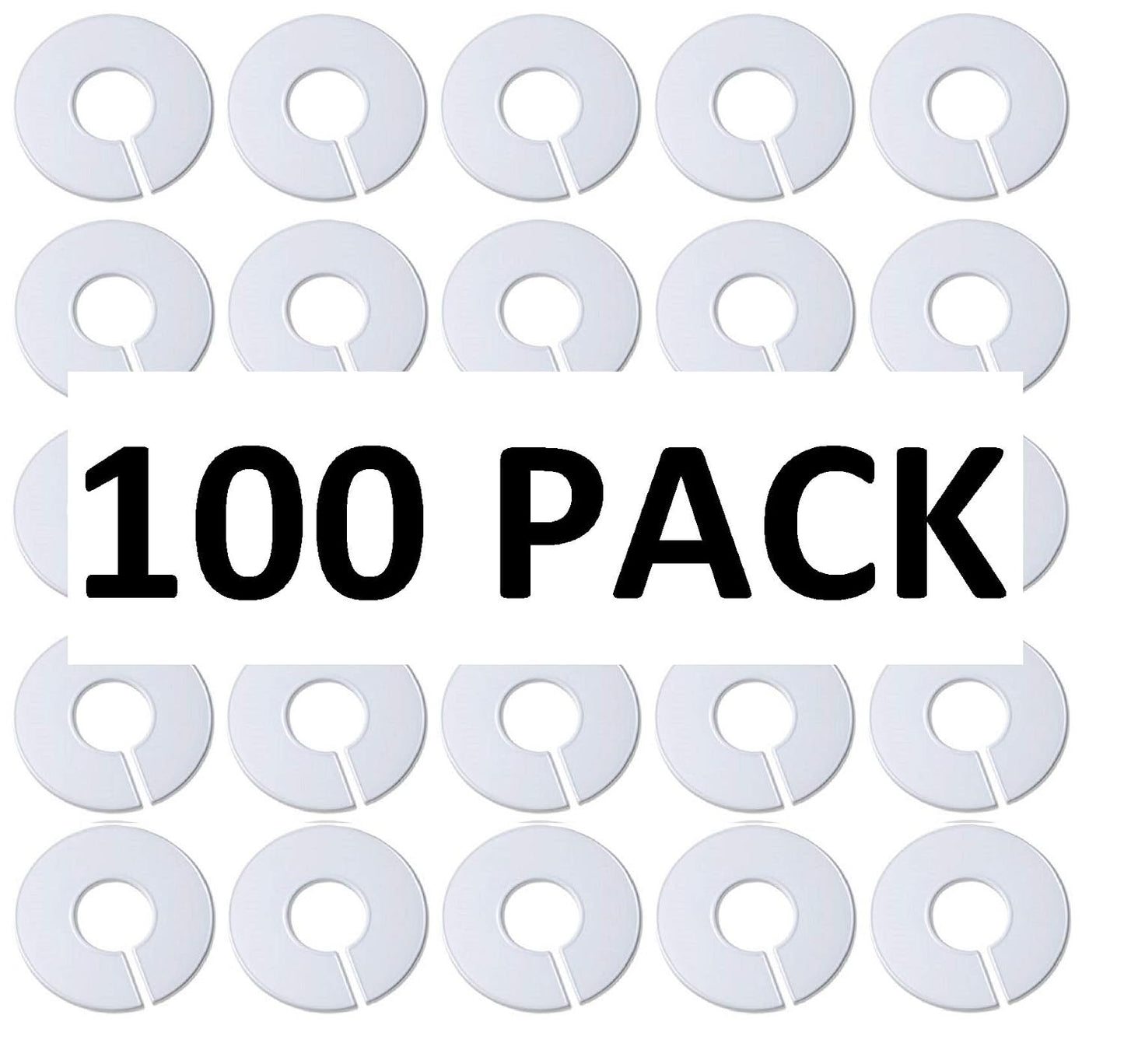 White Round Plastic Blank Rack Size Dividers - Multi-Pack (100)
