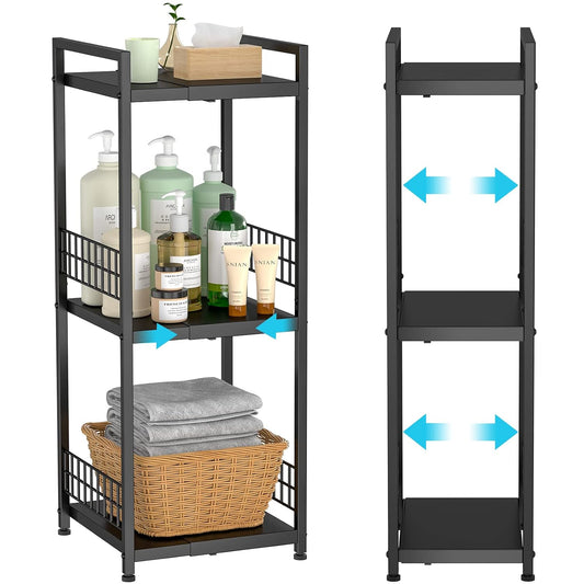 3-Tier Metal Shelving Unit, Expandable, Free-Stand...