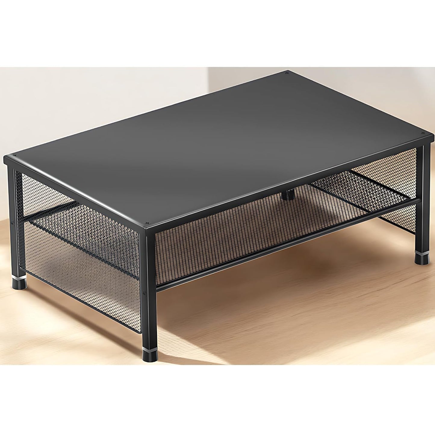 2-Tier Computer Monitor Stand Riser, Desk Organizer for Monitor, Printer & Laptop Stand, Desktop Workspace Organizers for Office Supplies(Black)
