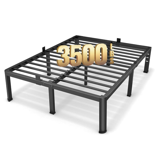 20 Inch Queen Size Metal Platform Bed Frame with R... (Black | Metal)