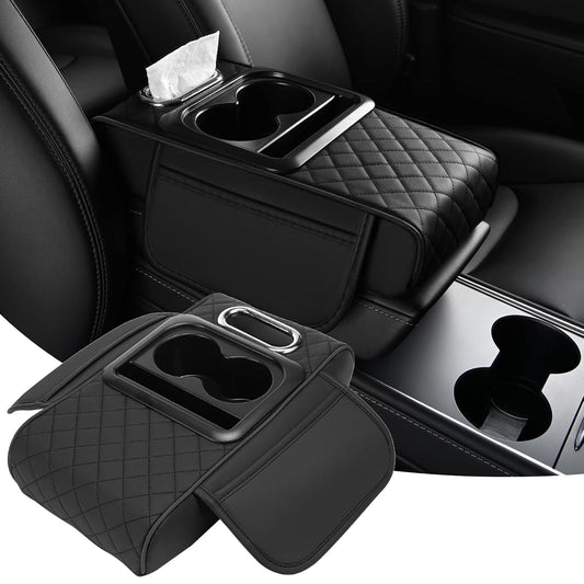 Car Armrest Cushion, 5 in 1 Center Console Cover w...