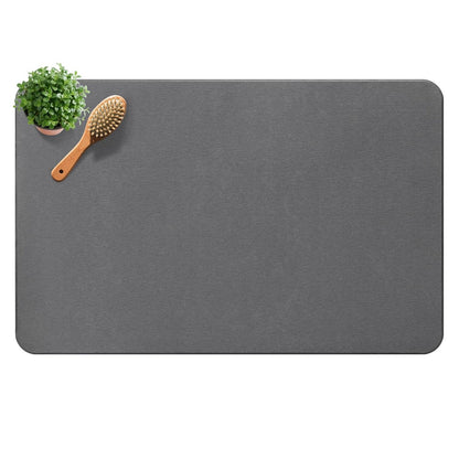 Premium Diatomite Stone Bath Mat, 23.6" x 15.4" Dark Gray | Non-slip, Natural Diatomaceous Earth & Quick Drying for Bathroom Bathtub Floor