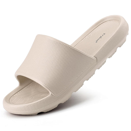 Shower Slides for Men and Women,Non-slip Sandals w... (2 Count | 668-khaki)