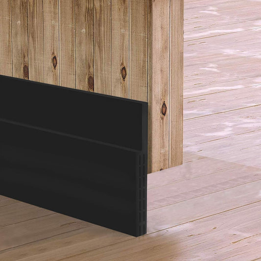 Huge Gap Door Draft Stopper,3.4" W x 39" L Widened... (Black | Silicone)