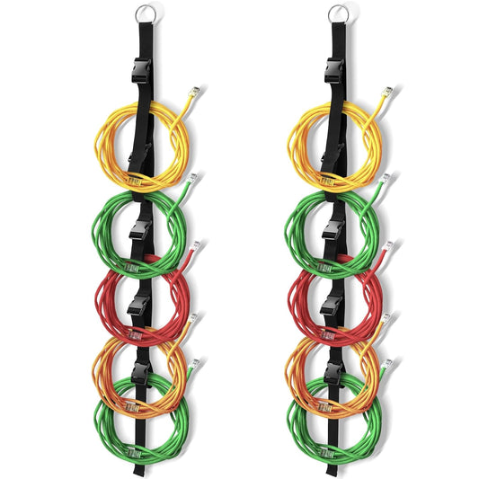 2 Pcs Extension Cord Organizers and Storage Garage Extension Cord Holder with 5 Slots Organizer Black Cord Organizer Straps for Vertical Space Cable Hose Rope String Lights