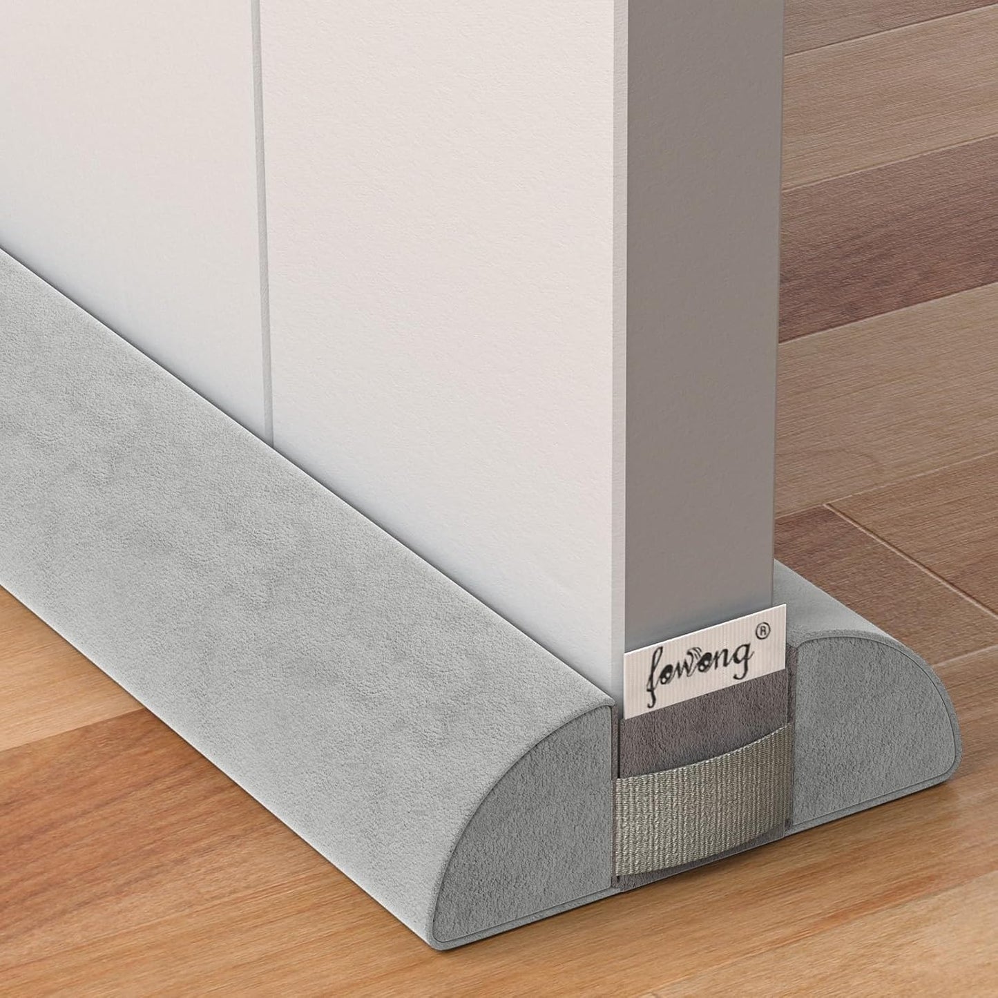 fowong Door Draft Stopper 36" Adjustable Under Door Draft Stopper Soundproofing 30 Inch to 36 Inch Triangle Noise Blocker Seal Large Gap up to 1.7", Easy to Install Grey