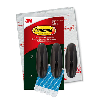 Command Outdoor Metallic Bronze Hooks, 3 Hooks, 4 Strips | Outdoor Hooks For Damage Free Hanging, Hang Wreaths, Signs, Thermometers, Artwork, And Decorations, Removes Cleanly