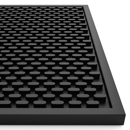Silicone Drip Mat - 1/2 Inch Thick, Heat-Resistant... (Black | Silicone)
