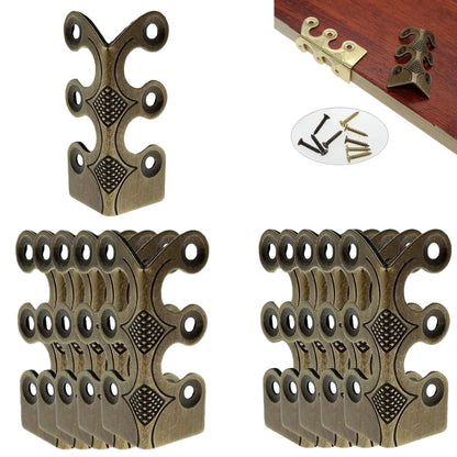 Skirting Board Corner Protectors Solid Brass Baseboard Corner Protectors, Vintage Metal Corner Protector Table Corner Perimeter Cover Safety Bracket with Screws (Bronze*10Pcs)