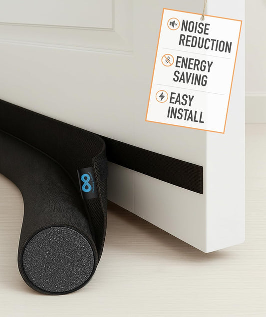 1 Sided Door Draft Stopper for Bottom of Door - Ke... (Black | Polyester)