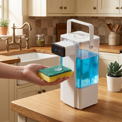 Extra Large 27 oz Dish Soap Dispenser, Touchless, USB-C Rechargeable | No-Drip Precision Spout,Fully Washable Design.Transparent Refillable Tank