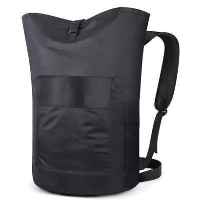 HAEVON Heavy Duty Laundry Backpack, Black | Padded Straps, Removable Liner