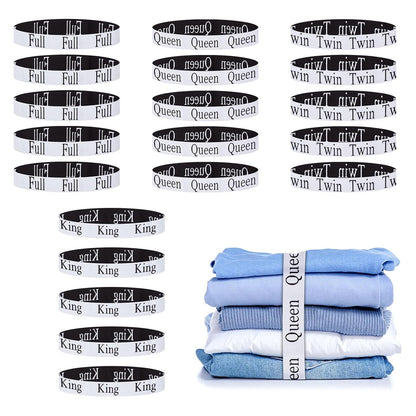 20PCS Bed Sheet Organizer Bands, Storage Labels and Sheet Keepers for Linen Closet - Elastic Bedding Straps for Foldable Bedsheet, Pillow Case, Duvet