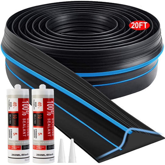 Universal Garage Door Threshold Seal Strip 20FT Ki... (Rubber)