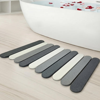 Foldable Stone Bath Mats for Bathroom, Super Absorbent Diatomaceous Earth Bath Mats, Quick Drying Non Slip Mat, 23.6 x 15.5 Inch Folding Grey Bath Stone Mat, Easy Storage and Compact.