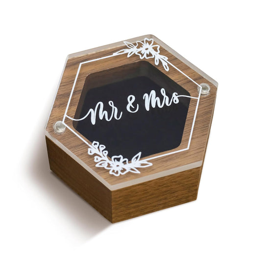 Rustic Wedding Ring Box for Engagement (Walnut | Wood)