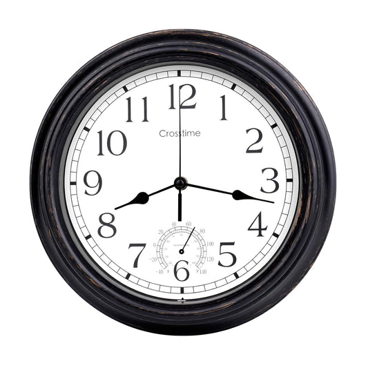 16 Inch Large Outdoor Clock Waterproof with Thermo... (16" Bronze)