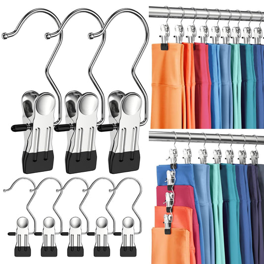 30 Pack Pants Hangers with Clips,Legging & Jean Ha... (30 Count | Black | Metal)