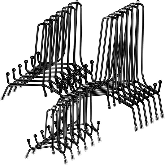Chumia 18 Pcs Anti Slip Plate Stands for Display, Black Iron Easel Plate Holder Picture Frame Holder Stand for Display Decorative Photo Tabletop Artwork(4, 6, 8 Inch)