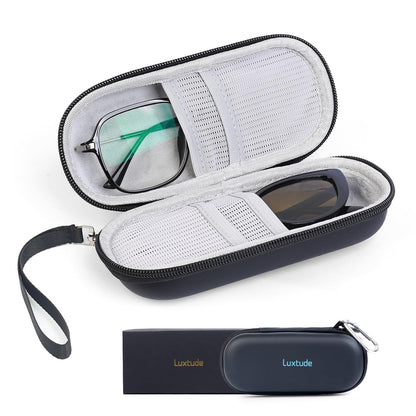 Double Glasses Case Hard Shell, Portable Double Eyeglass Case | Sunglasses Travel Case for Women Men, Travel Sunglasses Organizer Storage for Camping/Beach/Hiking/Car